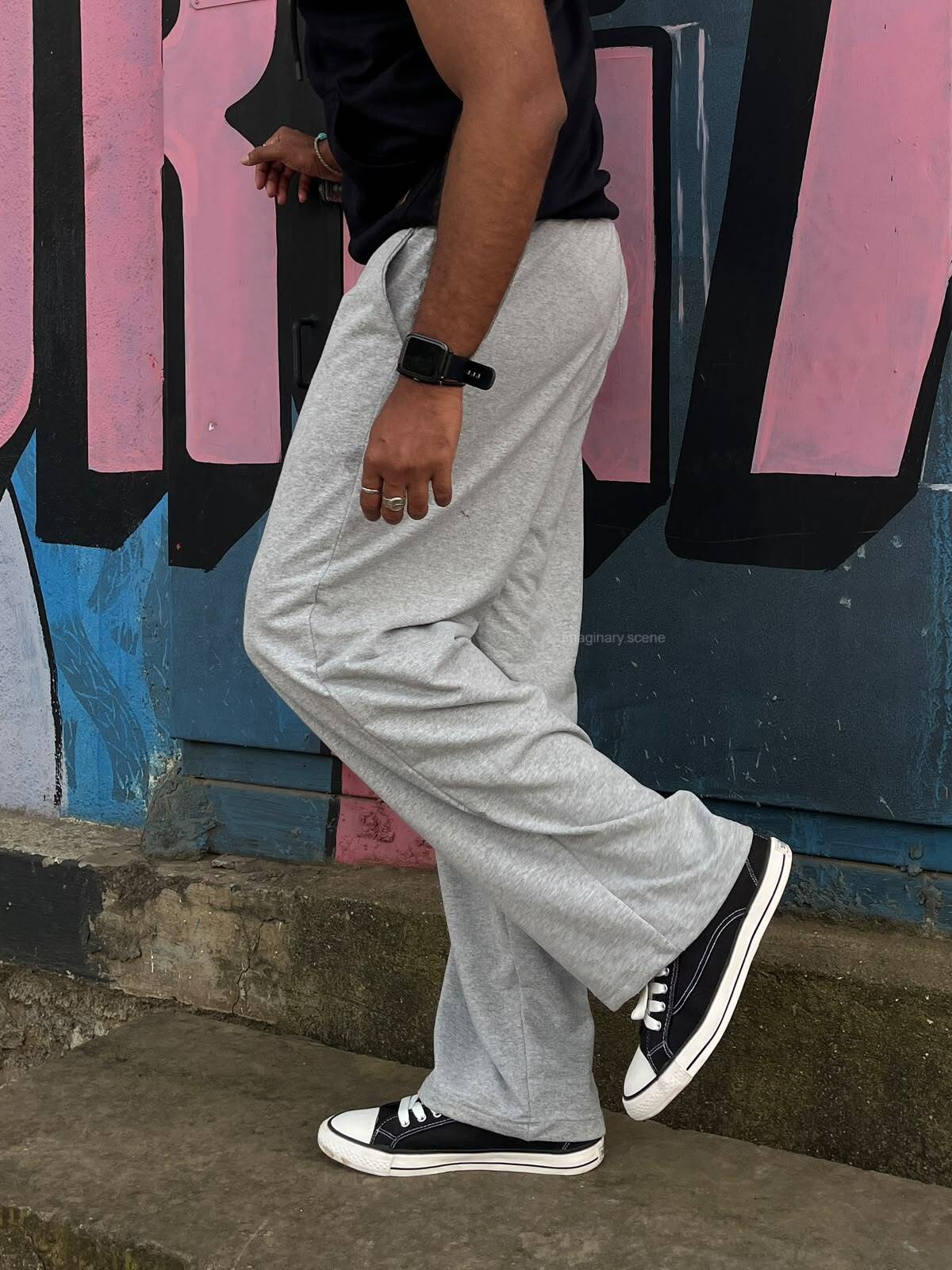 Cloud Grey Oversized Track Pants
