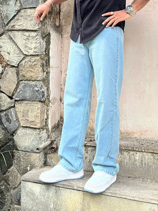 Aged Blue Premium Light Dusty Wash Denim