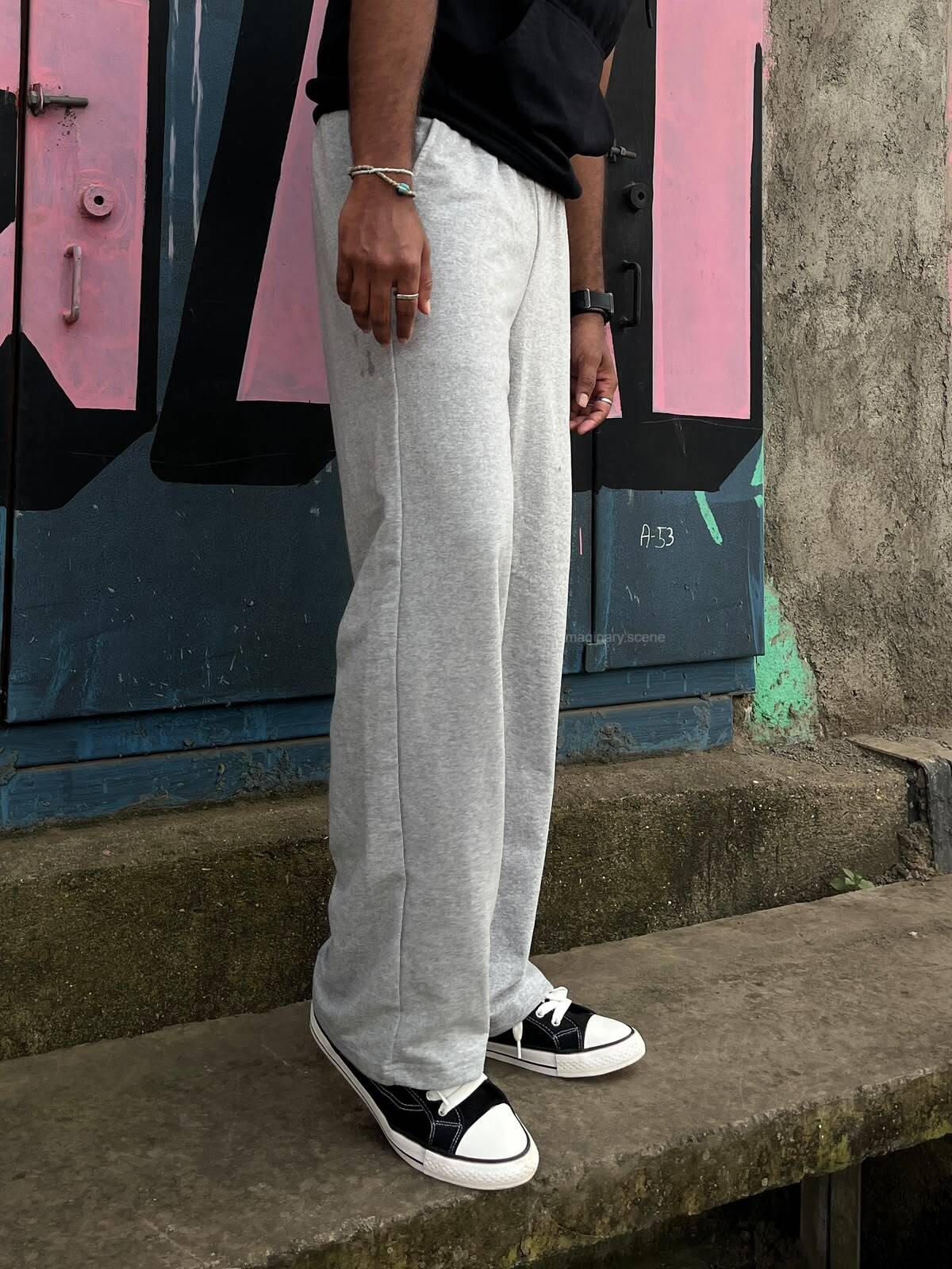 Cloud Grey Oversized Track Pants