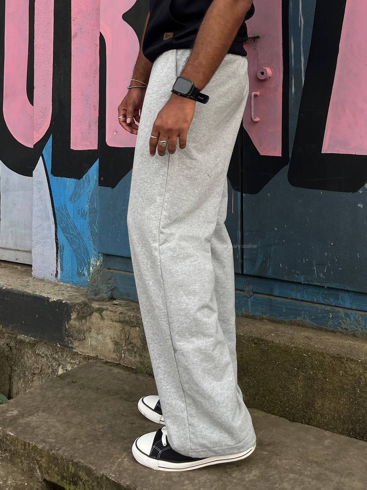 Cloud Grey Oversized Track Pants