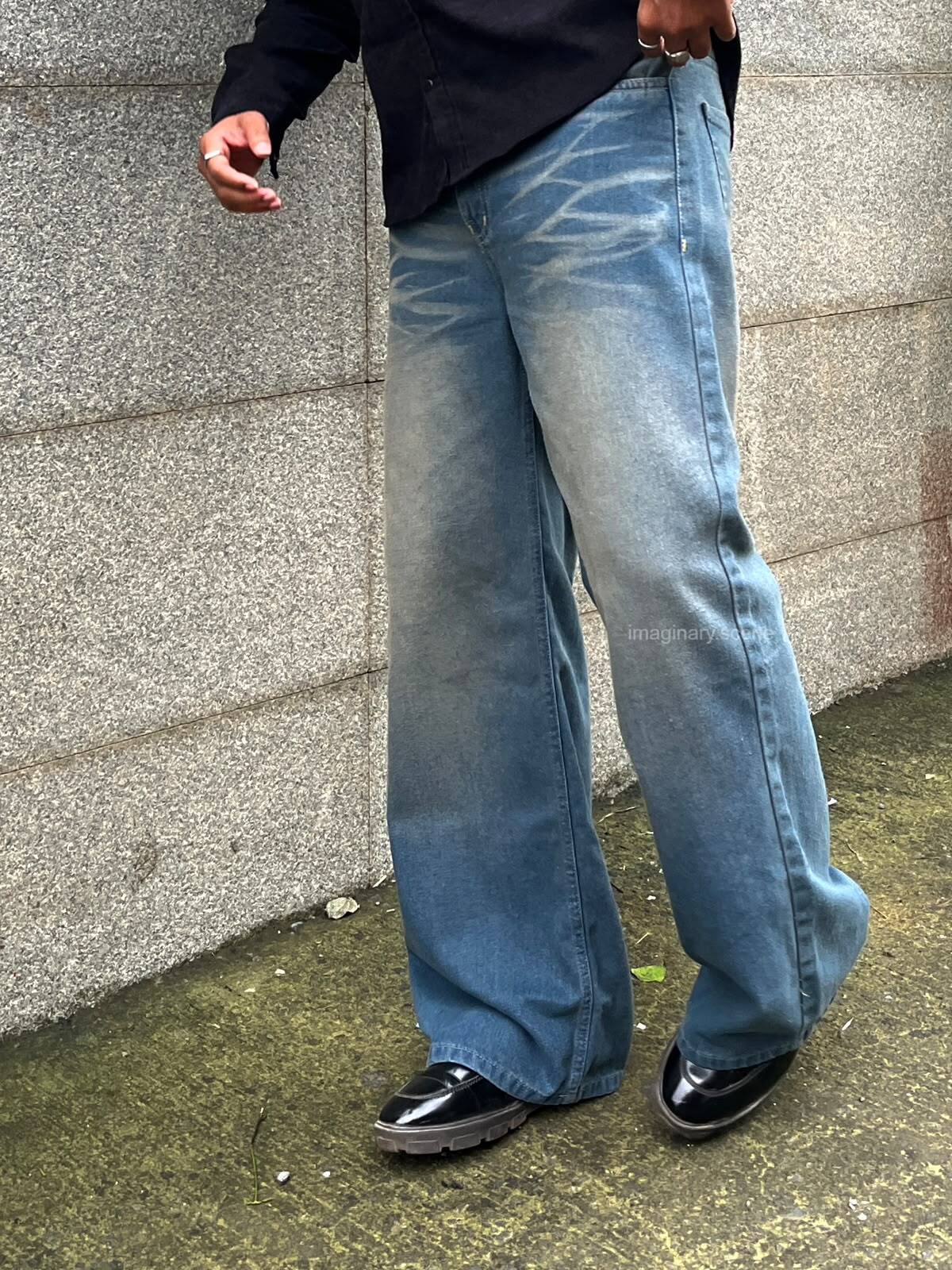 Crossfade | Vintage Wash Wide Leg Jeans