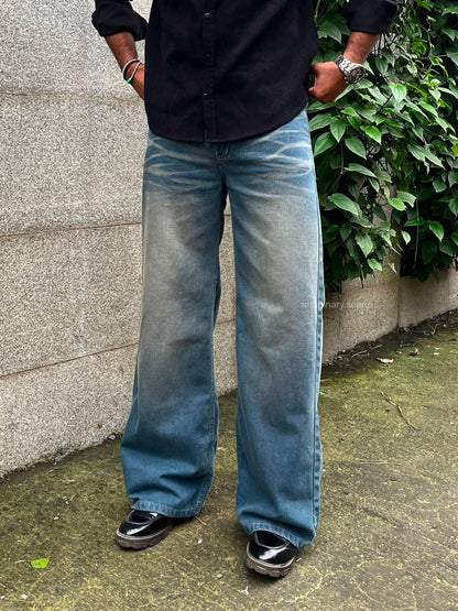 Crossfade | Vintage Wash Wide Leg Jeans