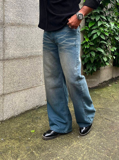 Crossfade | Vintage Wash Wide Leg Jeans