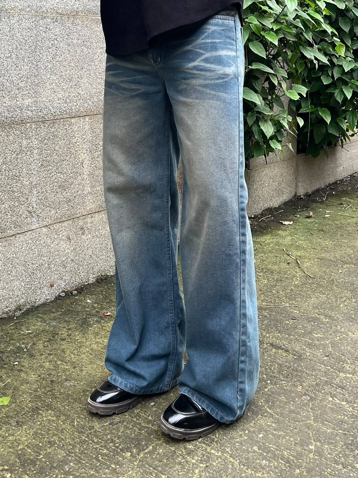 Crossfade | Vintage Wash Wide Leg Jeans