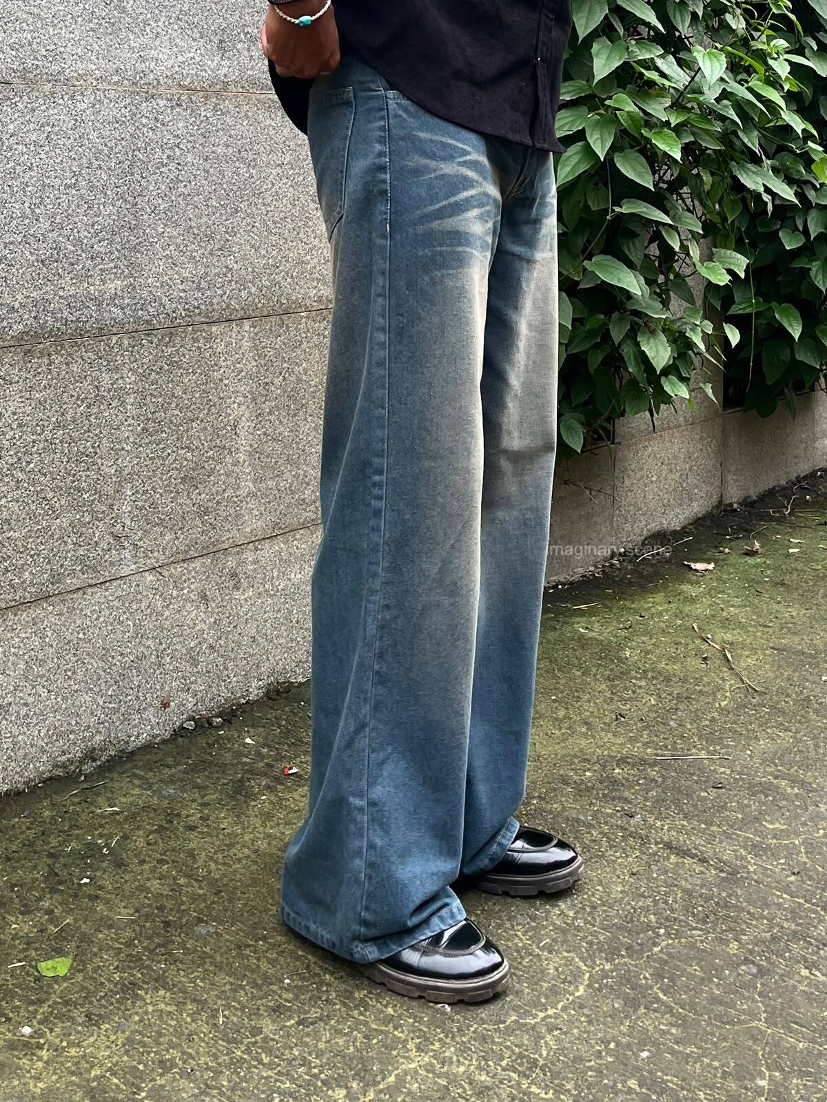 Crossfade | Vintage Wash Wide Leg Jeans