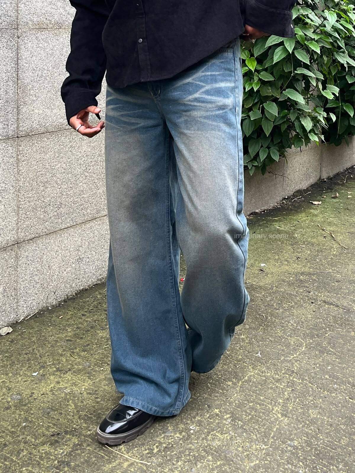 Crossfade | Vintage Wash Wide Leg Jeans