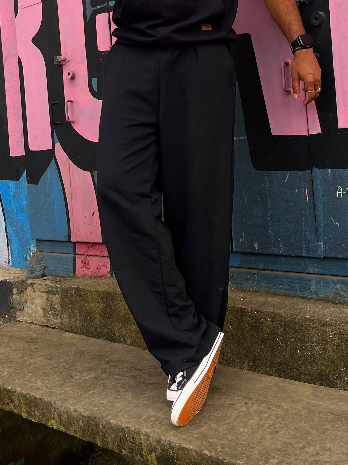 Eclipse Black Oversized Track Pants