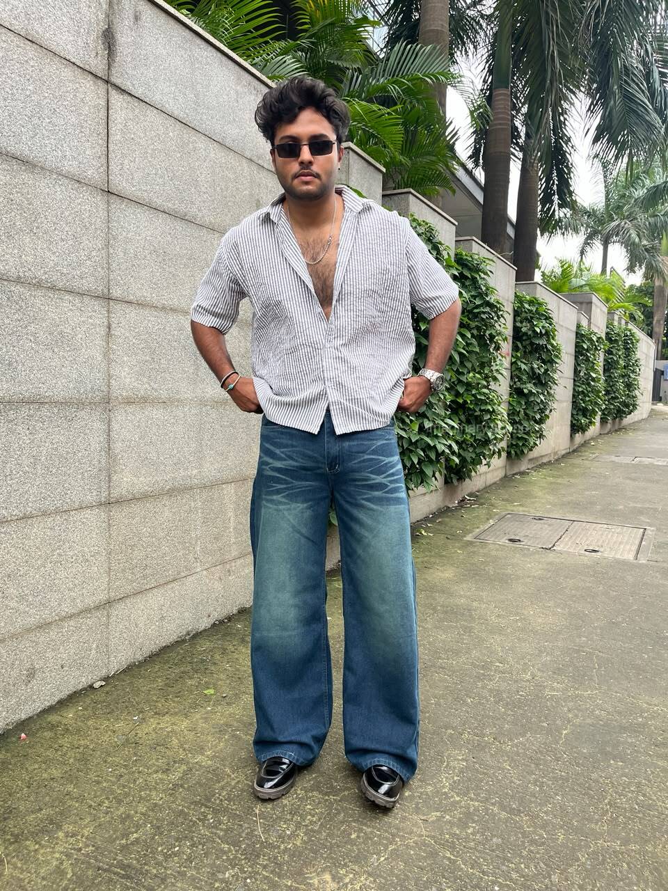 Outlaw | Retro Washed Wide Leg Jeans