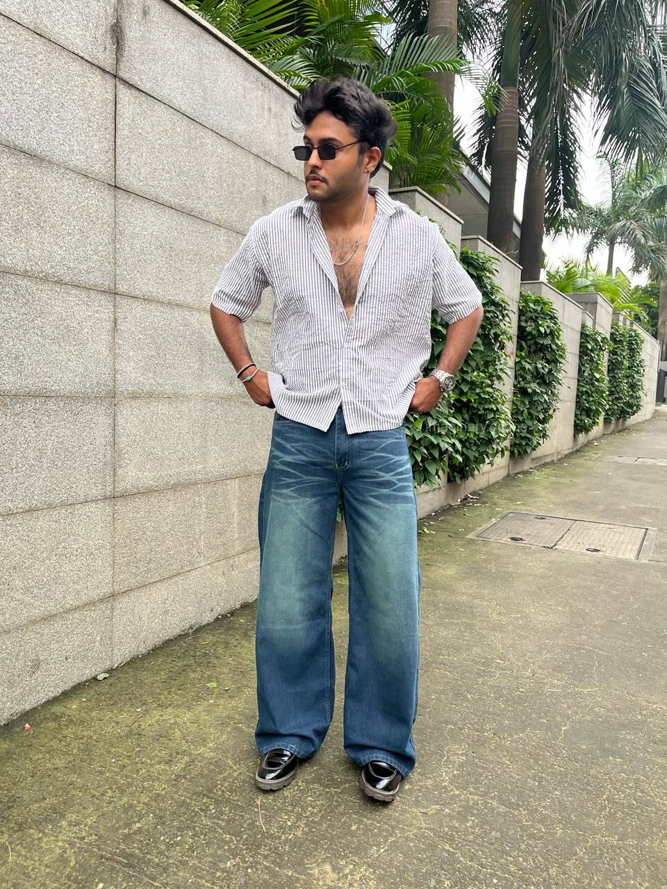 Outlaw | Retro Washed Wide Leg Jeans