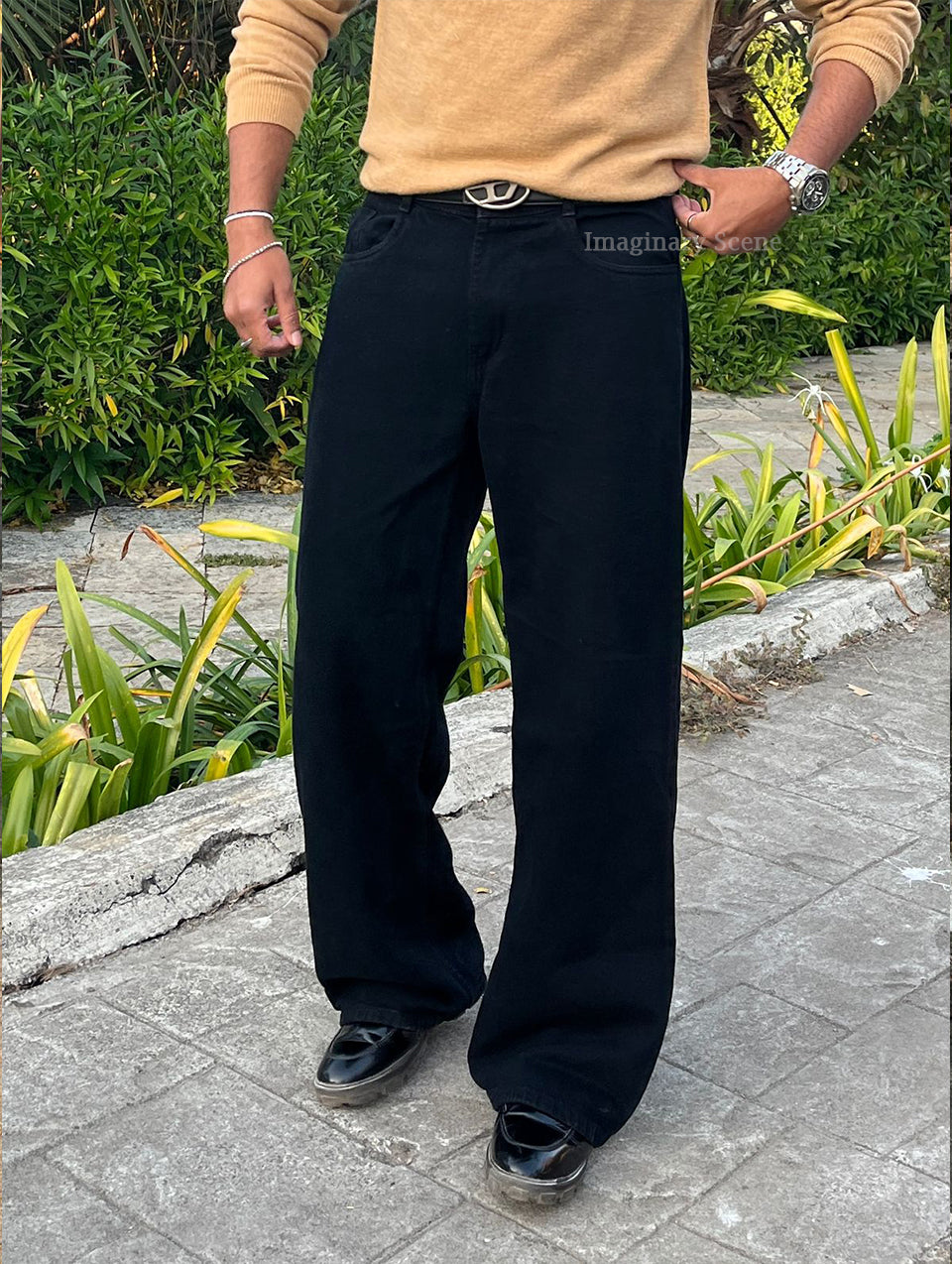 Phantom | Oversized Black Baggy Jeans