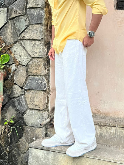 True White Clean White Baggy Fit Denim