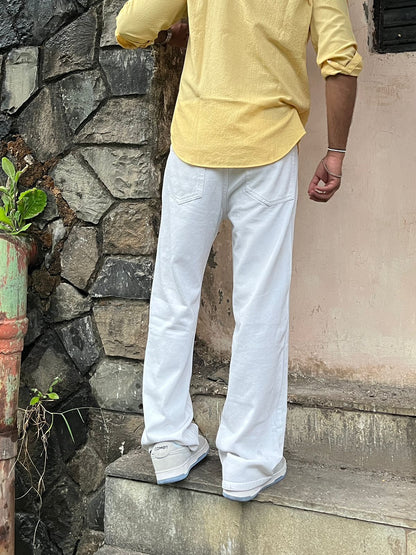 True White Clean White Baggy Fit Denim