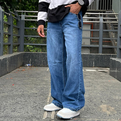 Lucid - Premium Dark Blue Wide Leg Denim