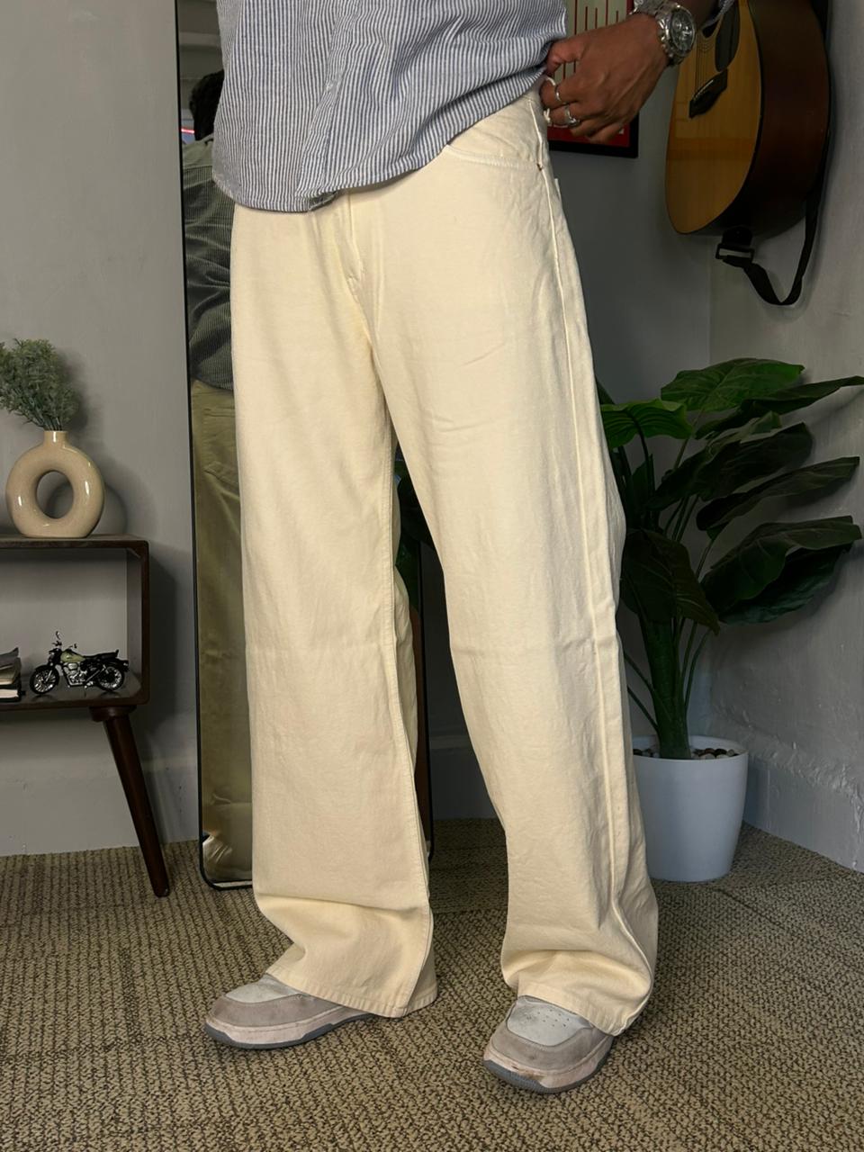 Ivory Dune – Cream Wide Leg Denim