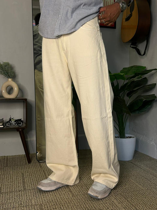 Ivory Dune – Cream Wide Leg Denim