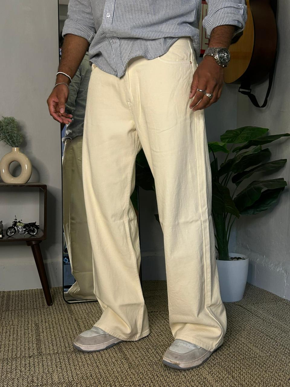 Ivory Dune – Cream Wide Leg Denim