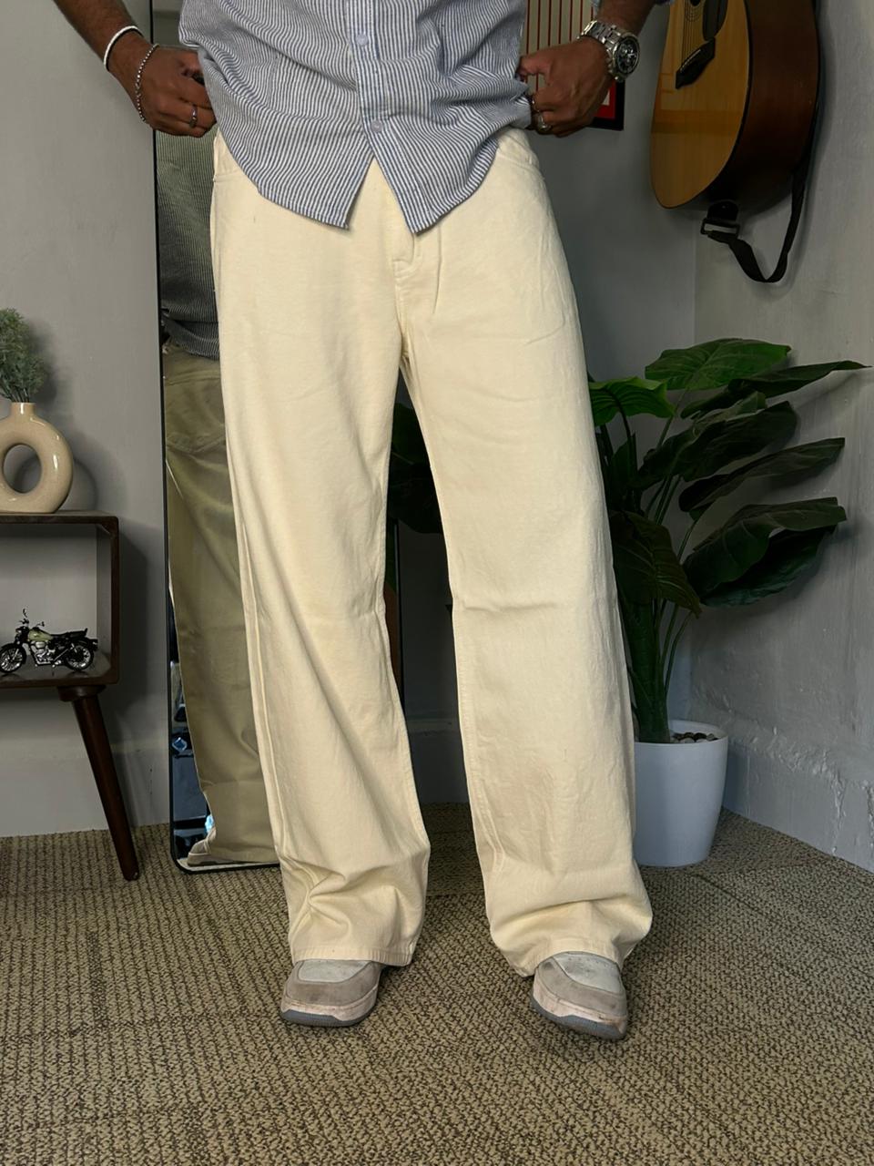 Ivory Dune – Cream Wide Leg Denim