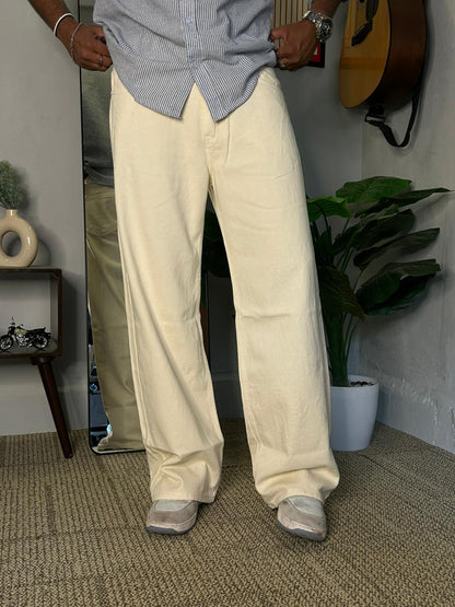 Ivory Dune – Cream Wide Leg Denim